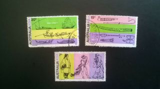 3 X Australia Asia 7c 15c 20c Australia Stamps