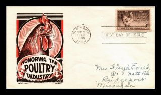 Dr Jim Stamps Us Poultry Industry Centennial Fdc Cover Scott 968 Ken Boll