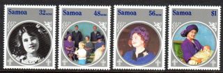 1985 Samoa Queen Elizabeth Life & Times Queen Mother Sg700 - 703 Unhinged