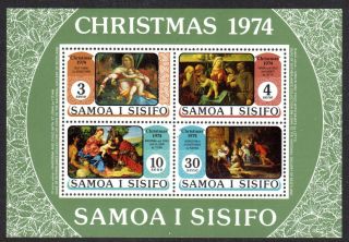 1974 Samoa Christmas Paintings Minisheet Sg439 Unhinged