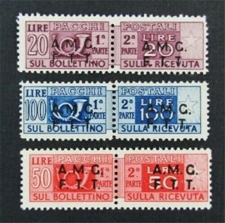 Nystamps Italy Trieste Stamp Q7 - Q9 Og Nh $37