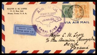 Jamaica Kingston First Flight December 10 1930 To David Panama Arrival