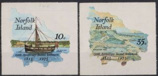 G897) Norfolk Island.  1975.  Mnh.  Sg 163/64 150th Anniversary Of 2nd Settlement