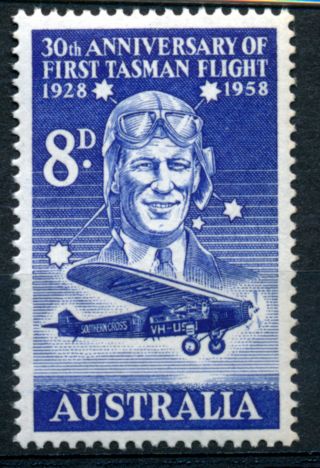 Australia 1958 30th Anniversary Of First Tasman Flight Sg304 Mnh