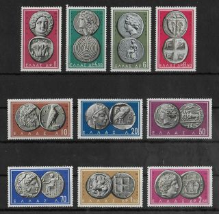 Greece 1959 Nh Complete Set Of 10 Michel 696 - 705 Cv €60 Vf
