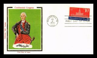 Dr Jim Stamps Us George Washington Continental Congress Colorano Silk Fdc Cover