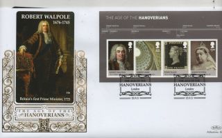 Gb 2011 Benhams Gold Fdc Kings & Q House Of Hanover Minisheet London Pmk Stamps