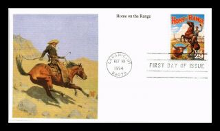 Dr Jim Stamps Us Home On The Range Cowboy Fdc Western Legends Cover