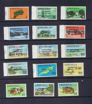 Anguilla Sg 17 - 31 To $5 Overprinted Independence January 1969 Unmounted Mnh