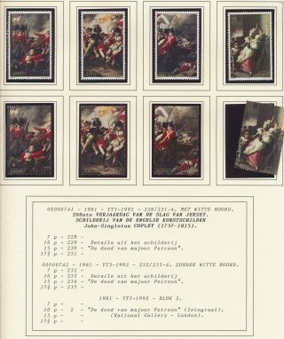 Xb71743 Jersey 1981 Death Of Major Peirson Paintings Fine Lot Mnh