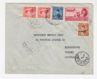 Egypt,  1952 Airmail Censored Cover,  To Sydney,  Australia.