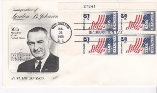 Lyndon B.  Johnson Inauguration Washington,  Dc 1/20/1965 On Register & Vote Pb