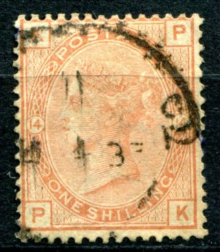 (763) Very Good Lightly Cancelled Sg163 Qv 1/ - Orange Brown Plate 14