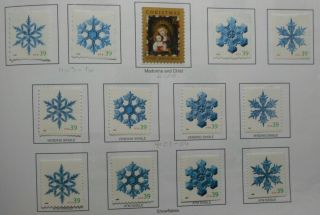 U.  S.  Stamps: Scott 4100 - 4116,  39c,  " Christmas ",  Issues Of 2006,  Ognh