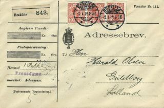 Denmark.  Address Letter With Perfin " D.  D.  S.  F.  ".  Topic: Liqour.  See 3 Scans.