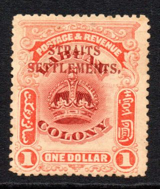 Straits Settlements 1 Dollar Stamp C1906 - 07 Some Gum (some Tone)