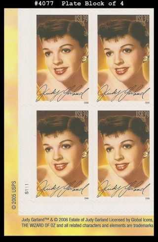 Us 4077 Mnh Pb4 Judy Garland Legend Of Hollywood