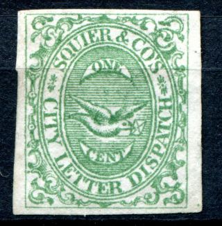 (906) Very Good U.  S.  Local 1859 " Squire & Co " 1c Green M.  Mh S I32l1