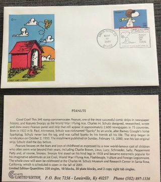 Sc 3507 Peanuts Snoopy Fdc - Cover Craft Limited Edition W/ Stuffer - Ua