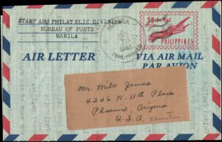 Philippines 5 Air Letter/aerogramme,  Bureau Of Posts Manila P.  I