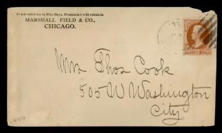 Dr Who 1880s Chicago Il Fancy Cancel Drop Letter E53204