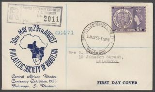 Southern Rhodesia 1953 Rhodes Centenary Illustrated Fdc (id:677/d56857)