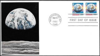 Us Space Fdc Cover 1988.  Planet Earth.  View From The Moon