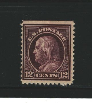12 Cent Benjamin Franklin Sc 417 M.  O.  G.  H Claret Brown 1914 Has Fold (lot - K542)