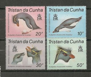 Tristan Da Cunha 1987 Wildlife Fauna Birds Vögel Oiseaux Penguin Compl.  Set Mnh