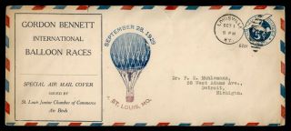 Dr Who 1929 Louisville Ky Gordon Bennett Balloon Races Inverted Date E68834