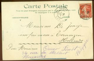 France Postal Card 31.  12 1914 Wwi Mailed To Holland Re - Directed To Belgium ??