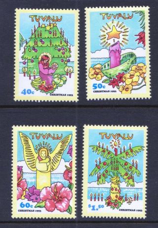 Tuvalu 1993 Christmas Issue - Mnh Set - Cat £3.  30 - (35)