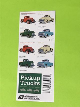 Usps Book Of 20 Forever Flag Stamps 2016 Pick Up Trucks Exact Book You See