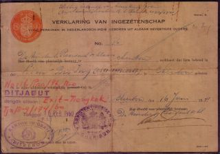 Verklaring Birth Certificate Card Indonesia Ned Indie 1941