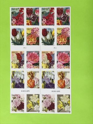 Usps Forever Stamps 2 Books Of 10 Stamps Total Of 20 Botanical Art Flowers 2016