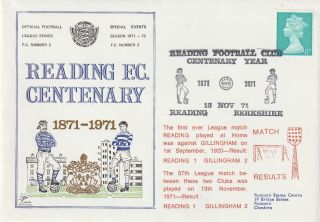 13 November 1971 Reading V Gillingham Centenary Match Dawn Football Cover A