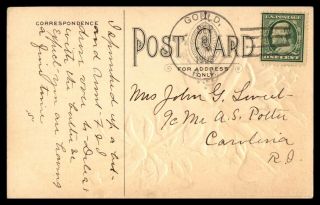 Mayfairstamps Us 1909 Gould Rhode Island To Carolina Postcard Wwb55853