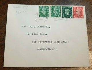 George Vi 1936 - 1952 Cover 1/2d Green First Day Cover 1/9/41 Sg 485 Liverpool 15