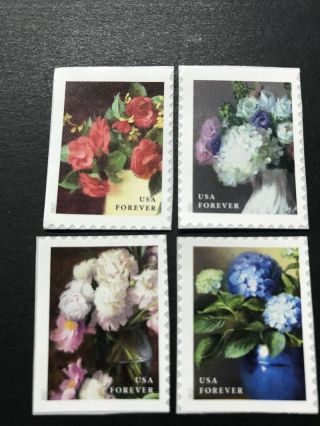Scott 5237 - 40 2017 Flowers From The Garden (booklet Set Of 4 Singles) 2017 Mnh