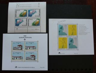 Portugal - Scarce 3 Diff S/sheets Mnh Lot Rr