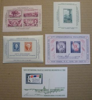 Us Stamps Og Nh 5 Diff Souvenir Sheets Scott 778 797 948 1075 1311