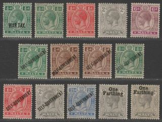 Malta 1917 - 22 King George V Selection To 6d Mostly