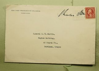 Dr Who 1928 Washington Dc Vice President Charles Dawes To Portland Or E55187
