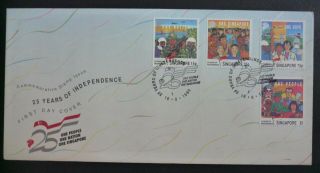 Singapore 25th National Day 1990 Stamp Fdc First Day Cover