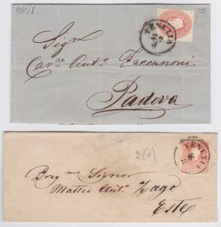 Italian States Lombardy Venetia 1859 - 62 / 2 Letters With 5 Soldi / T21478