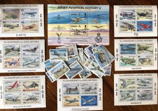 Job Lot Stamps 75th Anniversary Of Royal Air Force Sheets & Loose U/mint
