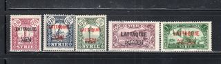 Middle East Syria Sar Stamps Lattaquie Hinged Lot 1233