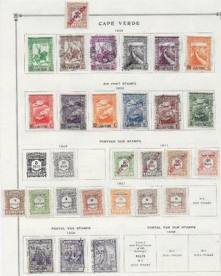 28 Cape Verde Stamps W/back Of Book From Quality Old Album 1904 - 1938