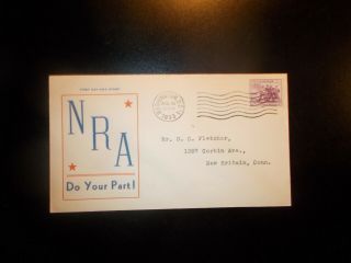 National Recovery Act (nra) - Washington Dc 8/15/1933 - Cacheted Fdc