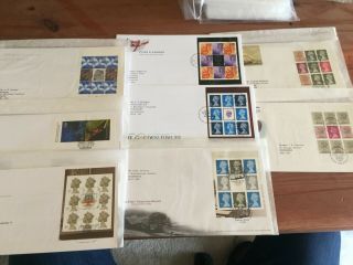 Gb Uk 8 Fdc Covers With Different Prestige Booklet Panes Between 1983 - 2005